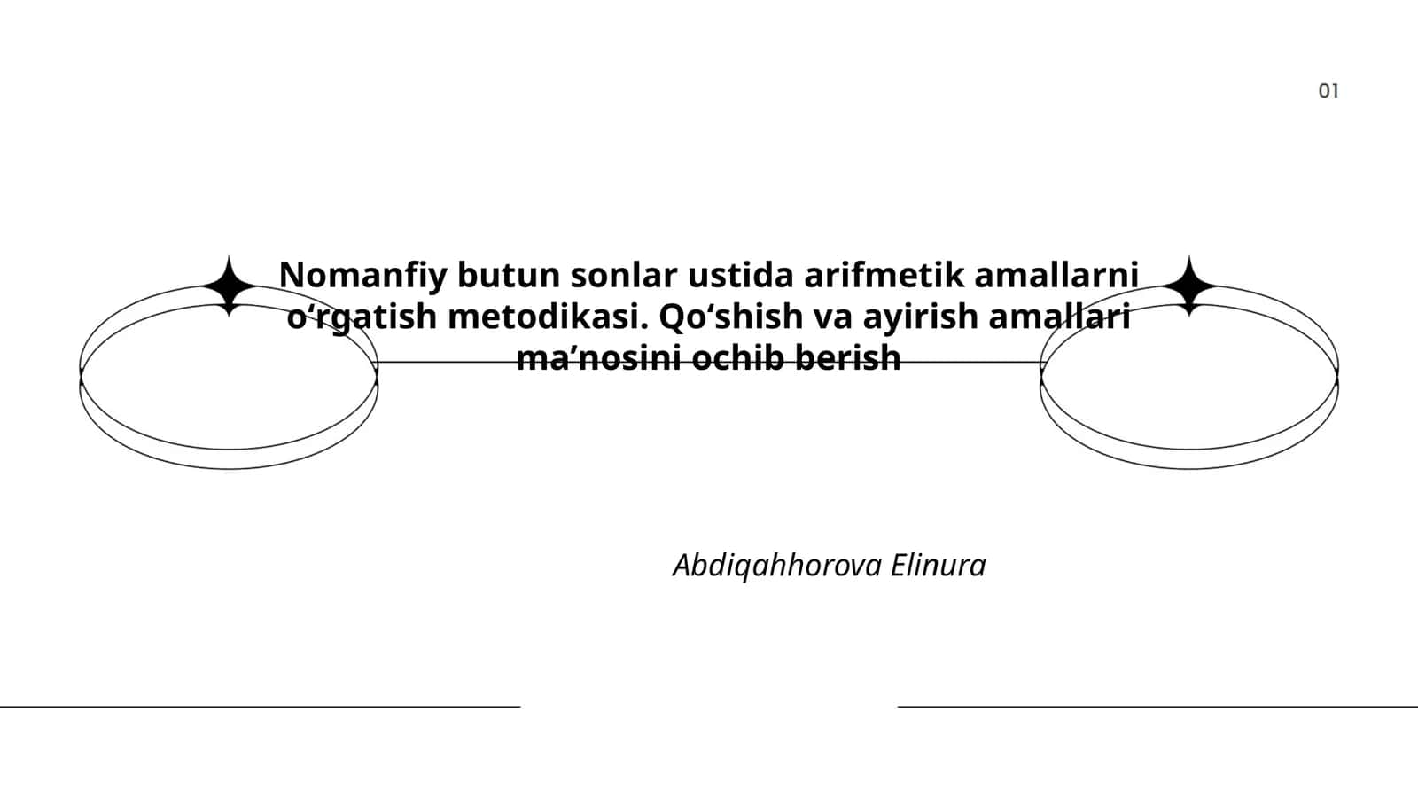 Nomanfiy butun sonlar ustida arifmetik amallarni oʻrgatish metodikasi 1