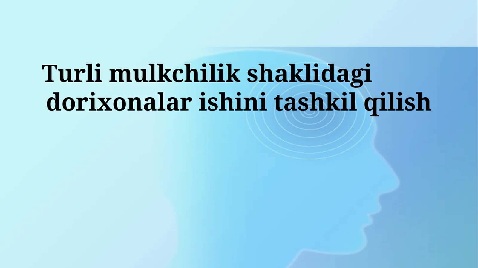 Turli mulkchilik shaklidagi dorixonalar ishini tashkil qilish 1