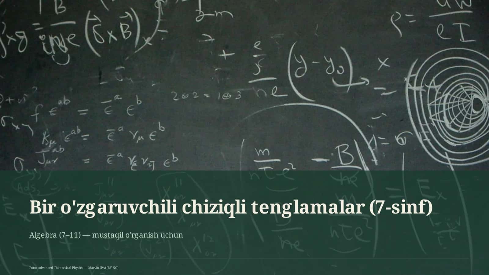 Algebra (7–11) 1