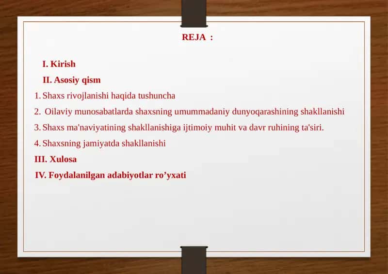 Shaxs rivojlanishi 1