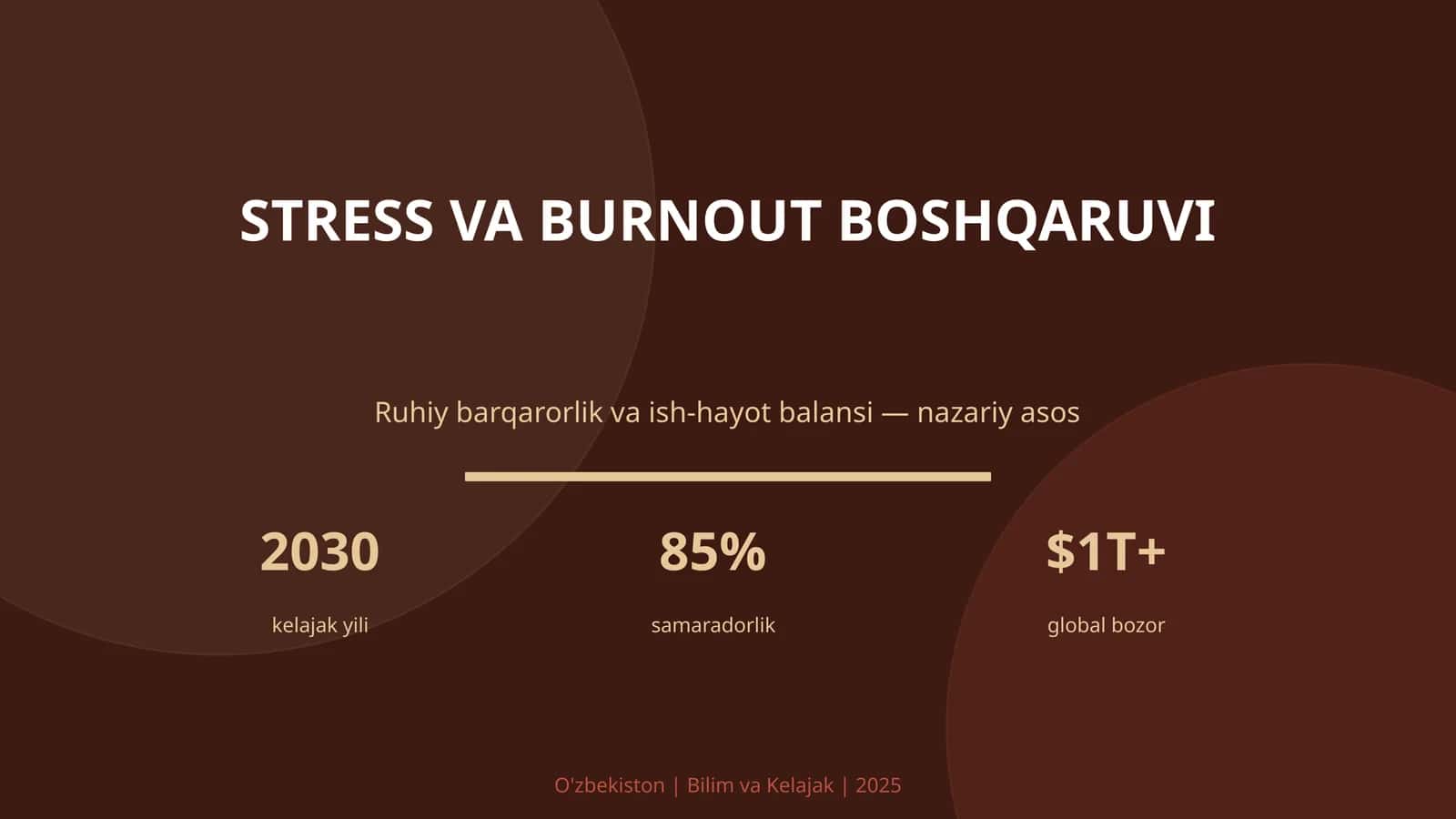 Stress va burnout boshqaruv 1