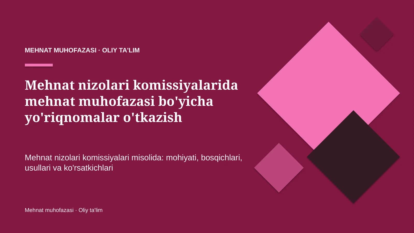 mehnat nizolari komissiyalarida mehnat muhofazasi bo'yicha yo'riqnomalar o'tkazish 5722 1