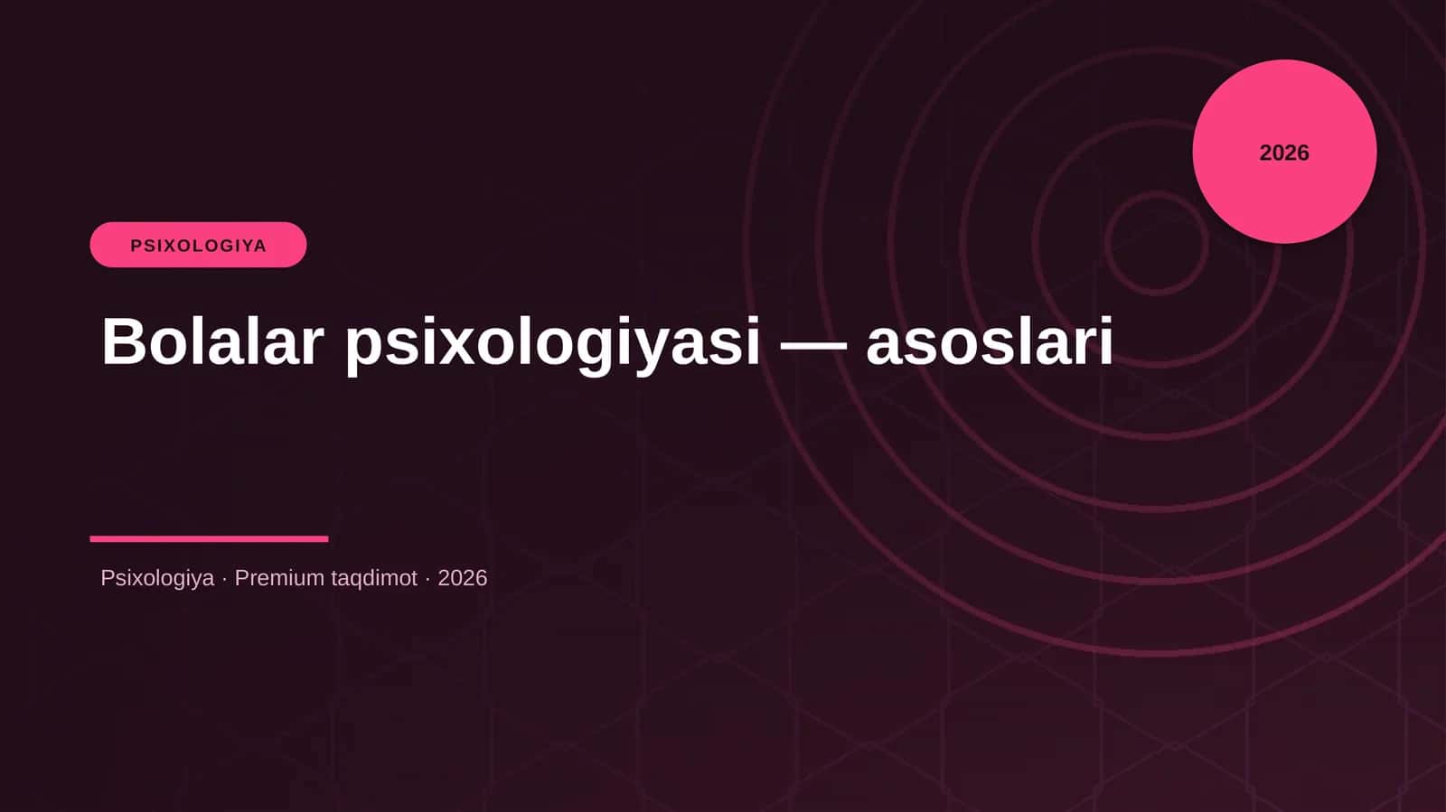 Bolalar psixologiyasi — asoslari 1