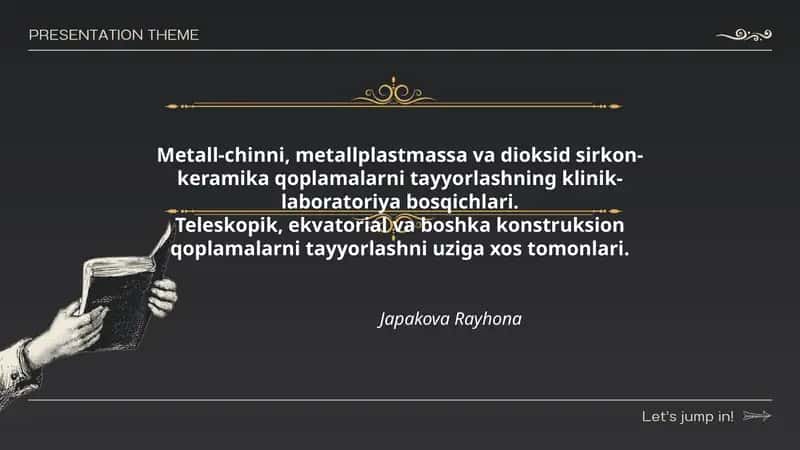 Metall-chinni, metallplastmassa va dioksid sirkon-keramika qoplamalari 1