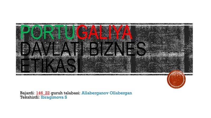 Portugaliya davlati biznes etikasi 1