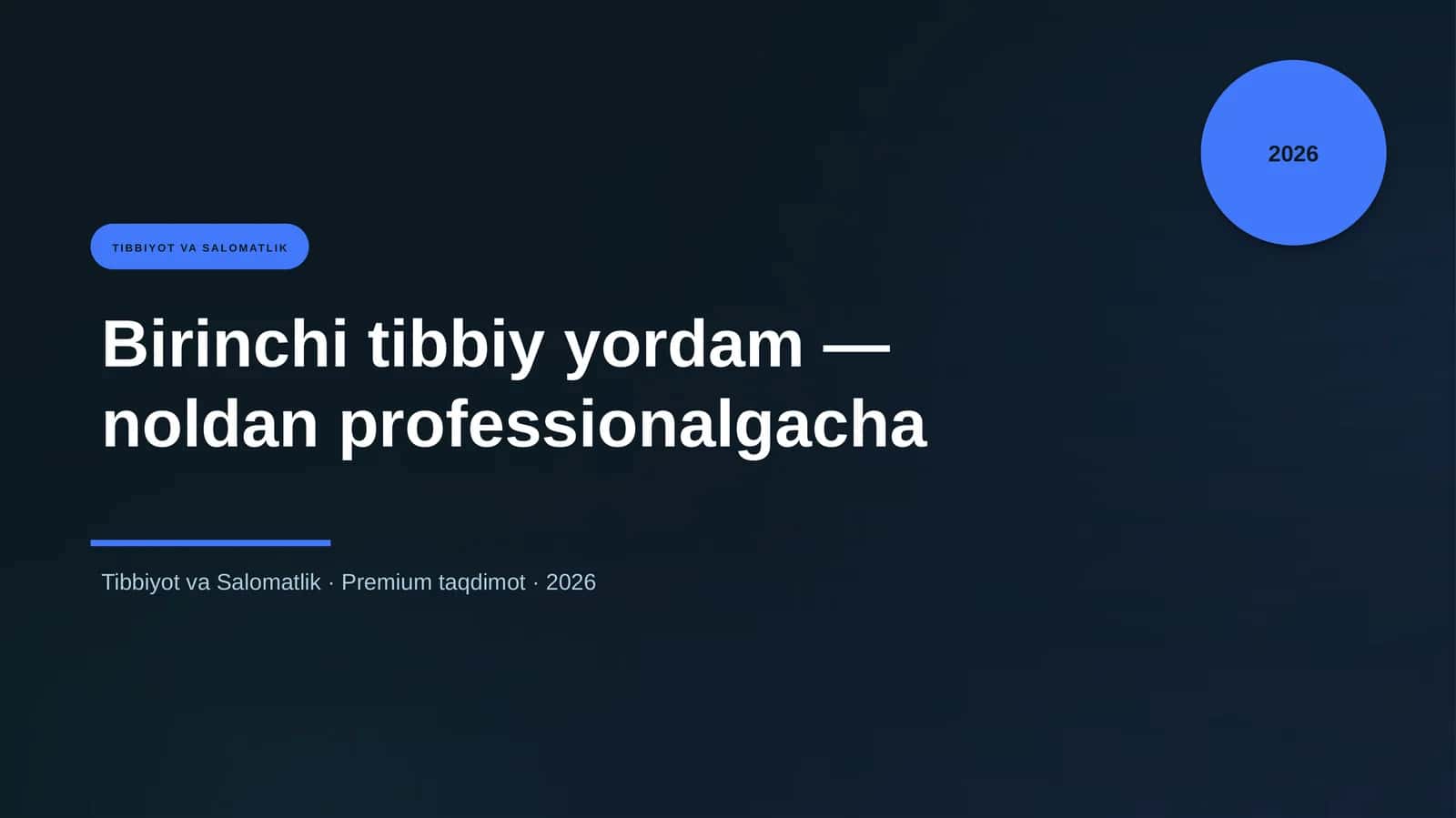Birinchi tibbiy yordam — noldan professionalgacha 1