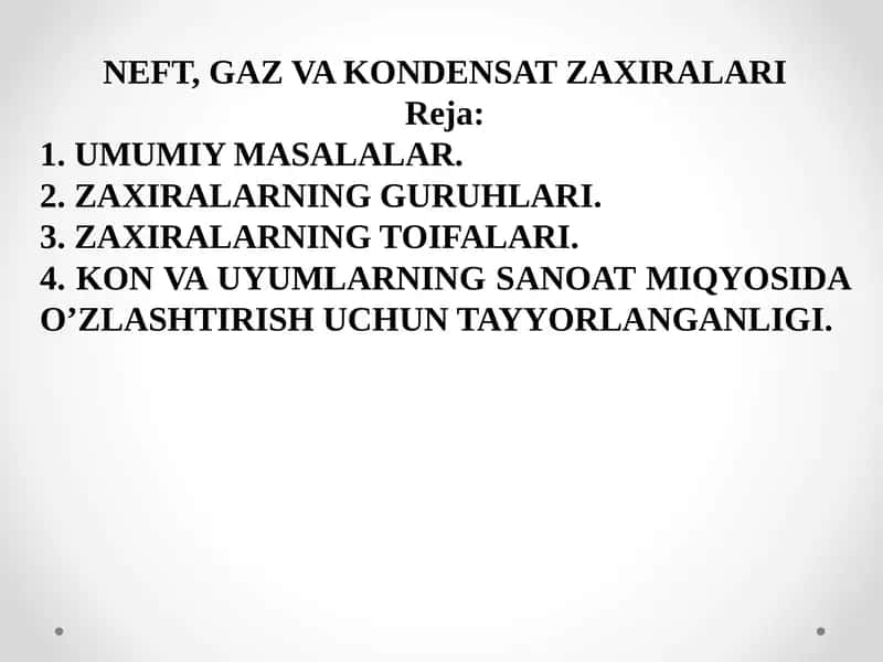 NEFT, GAZ VA KONDENSATZAXIRALARI 1