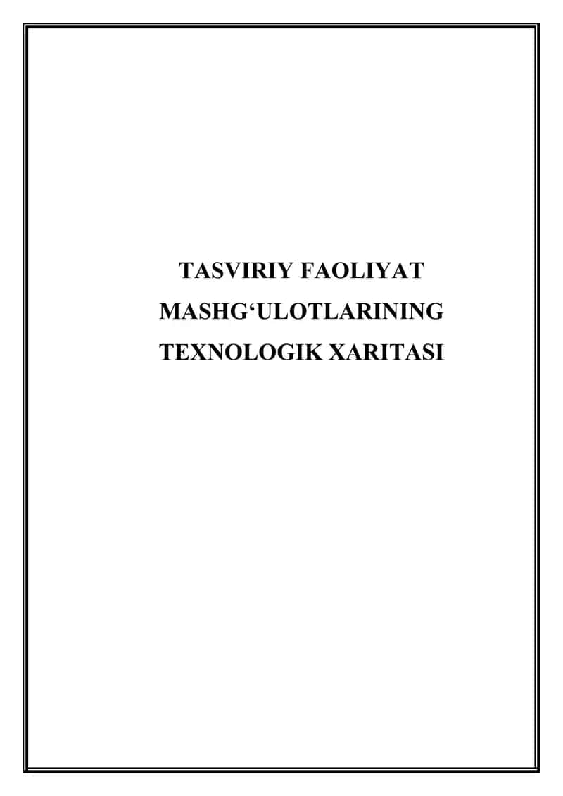 Tasviriy faoliyat mashg'ulotlarining texnologik xaritasi 1