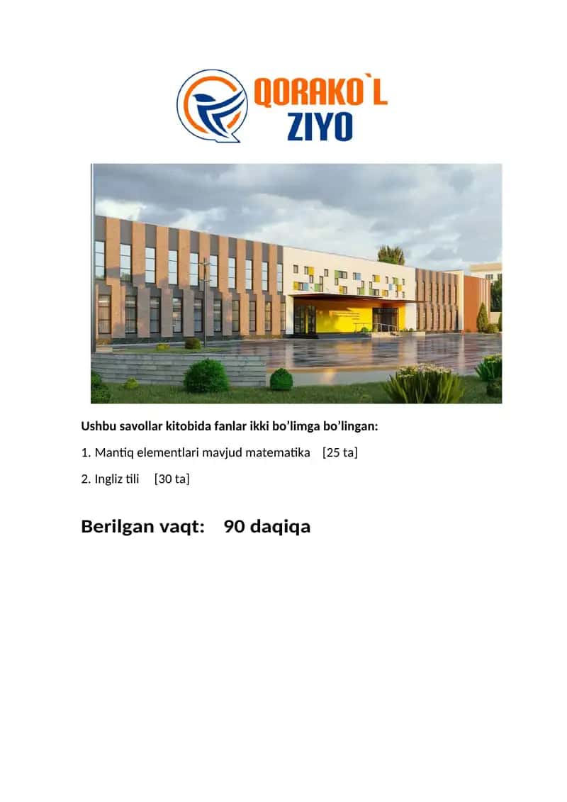 Matematika savollari 1