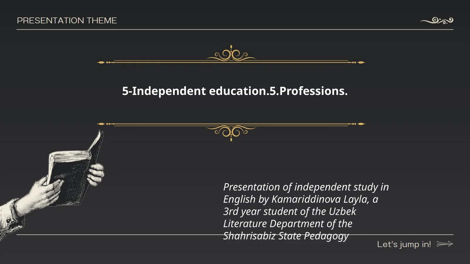 Presentation of Independent Study in English 1
