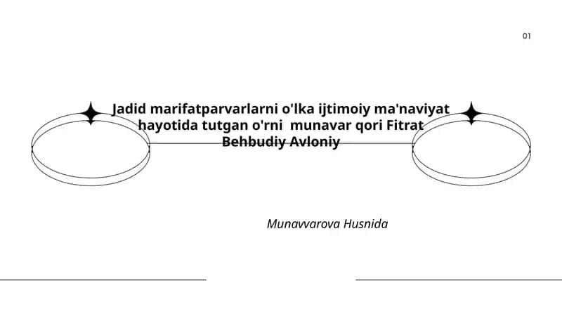 Jadid marifatparvarlarni o'lka ijtimoiy ma'naviyat hayotida tutgan o'rni munavar qori Fitrat Behbudiy Avloniy Munavvarova Husnida 1