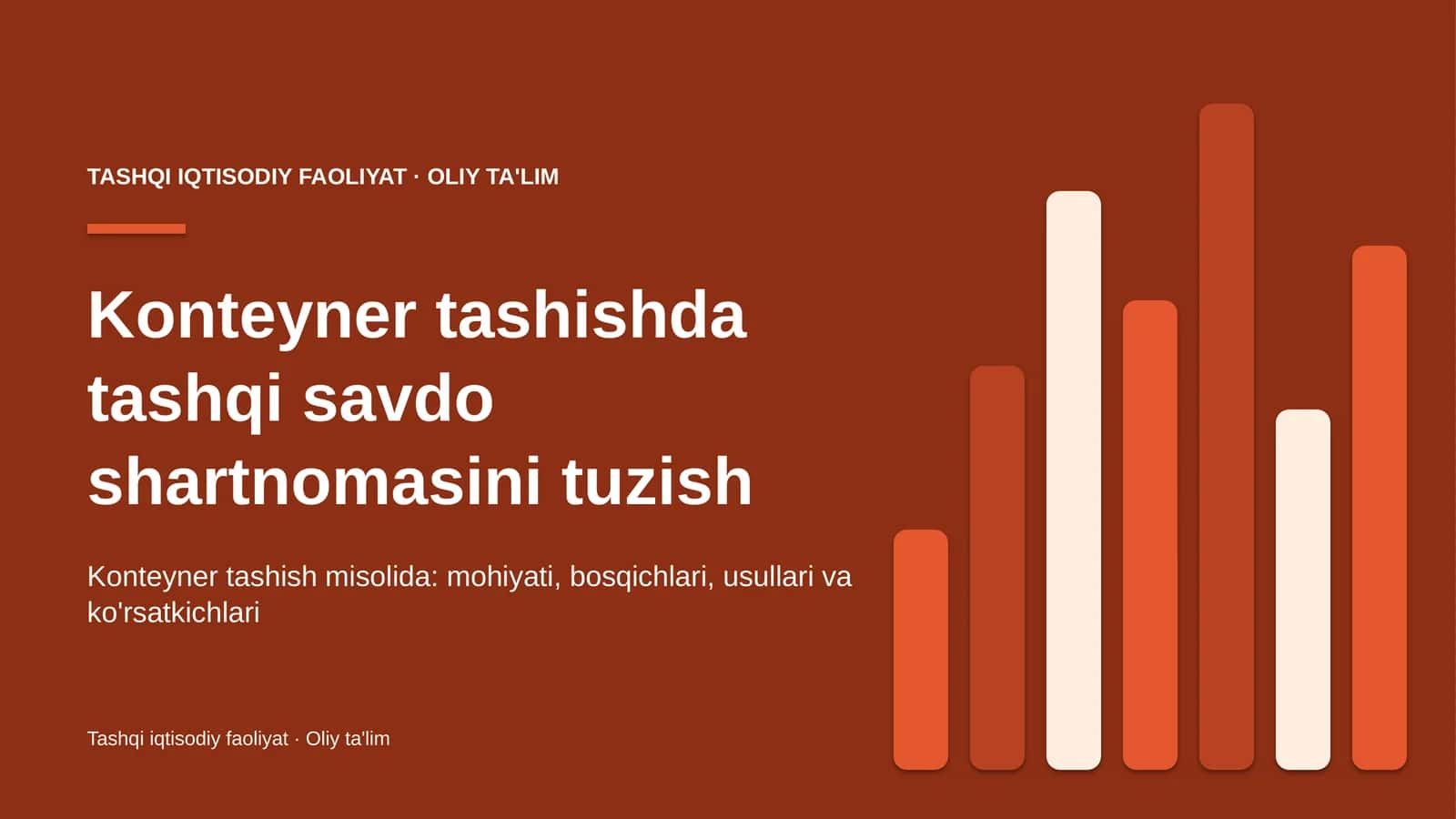 Konteyner tashishda tashqi savdo shartnomasini tuzish 1