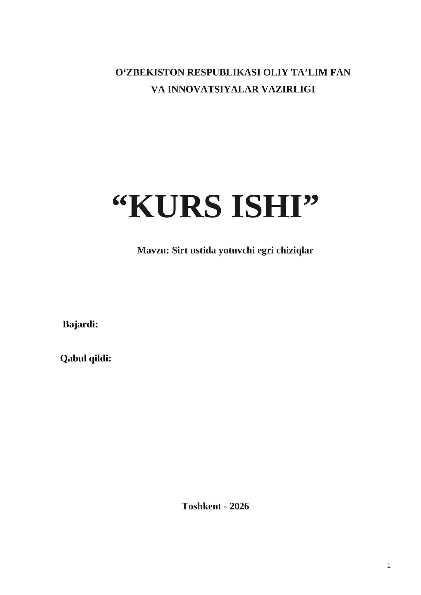 Sirt ustida yotuvchi egri chiziqlar 1