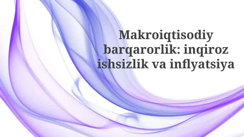 Makroiqtisodiy Barqarorlik: Inqirozishsizlik va Inflyatsiya 1