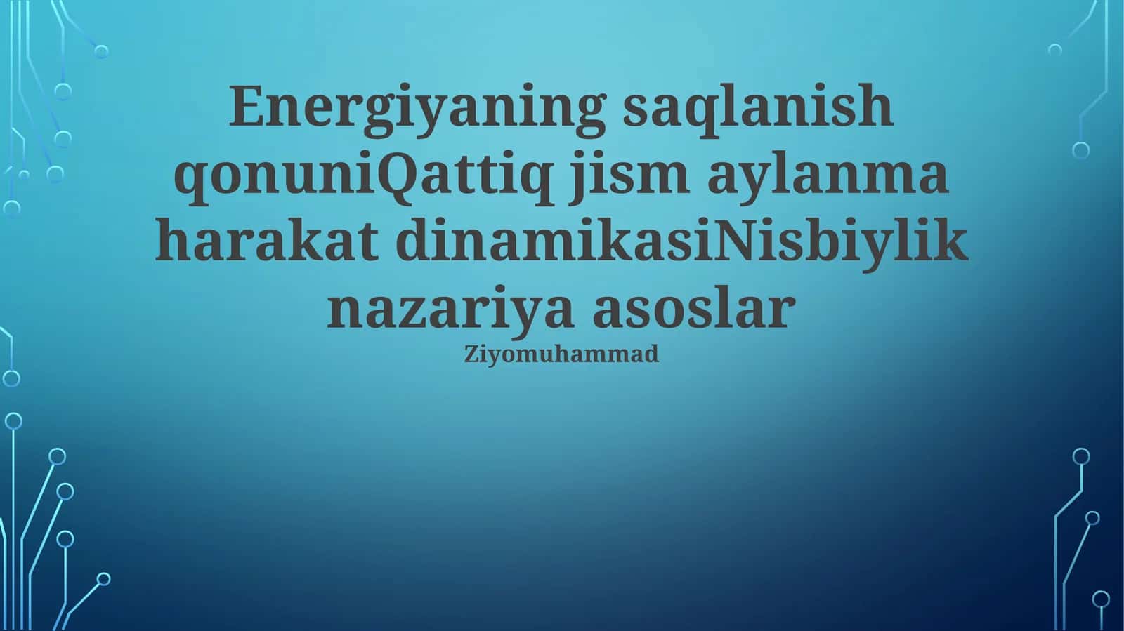 Energiyaning saqlanish qonuni 1