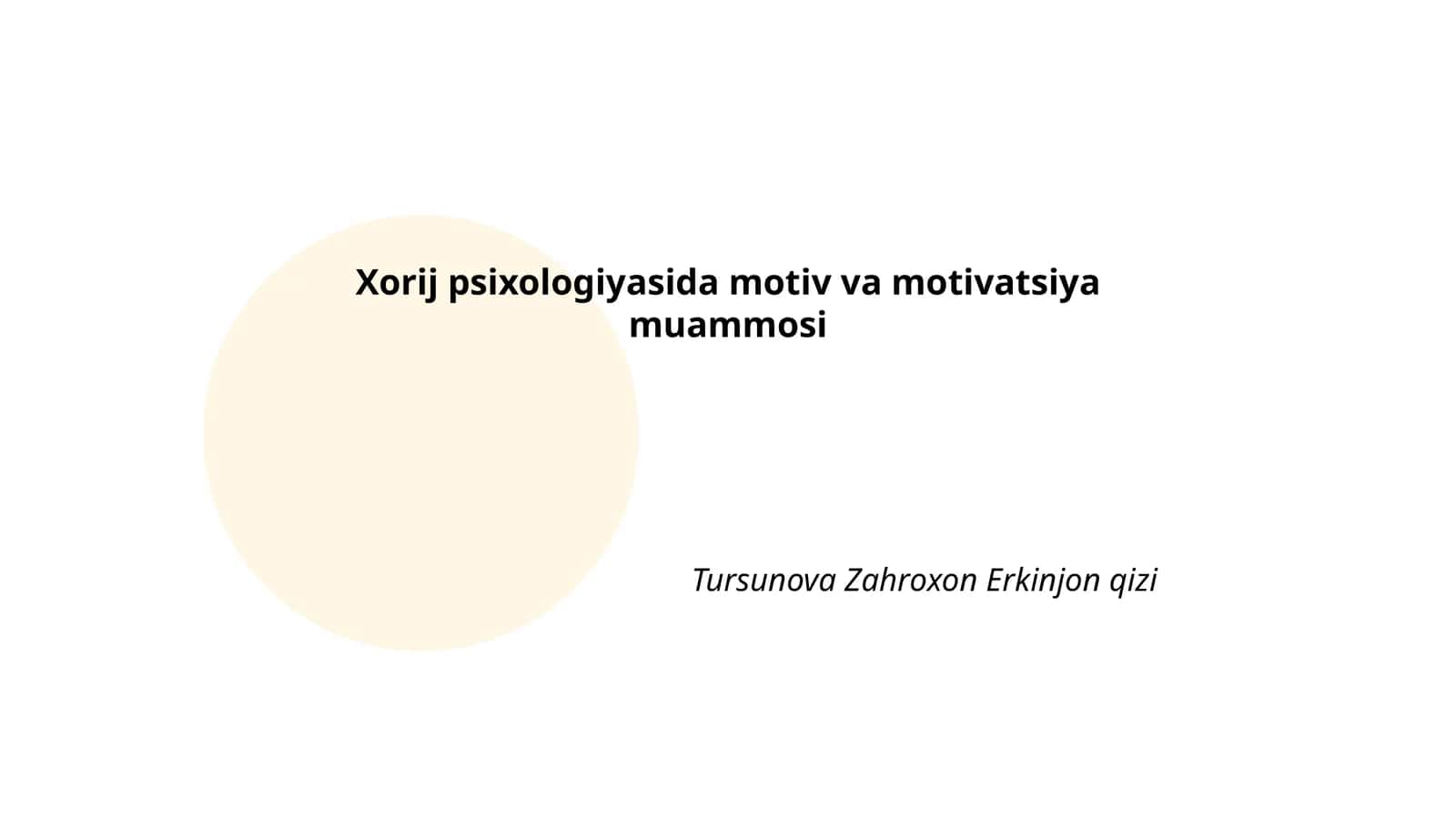 Xorij psixologiyasida motiv va motivatsiya muammosi 1