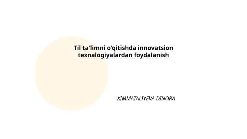 Yangi pedagogik texnologiyalar 1
