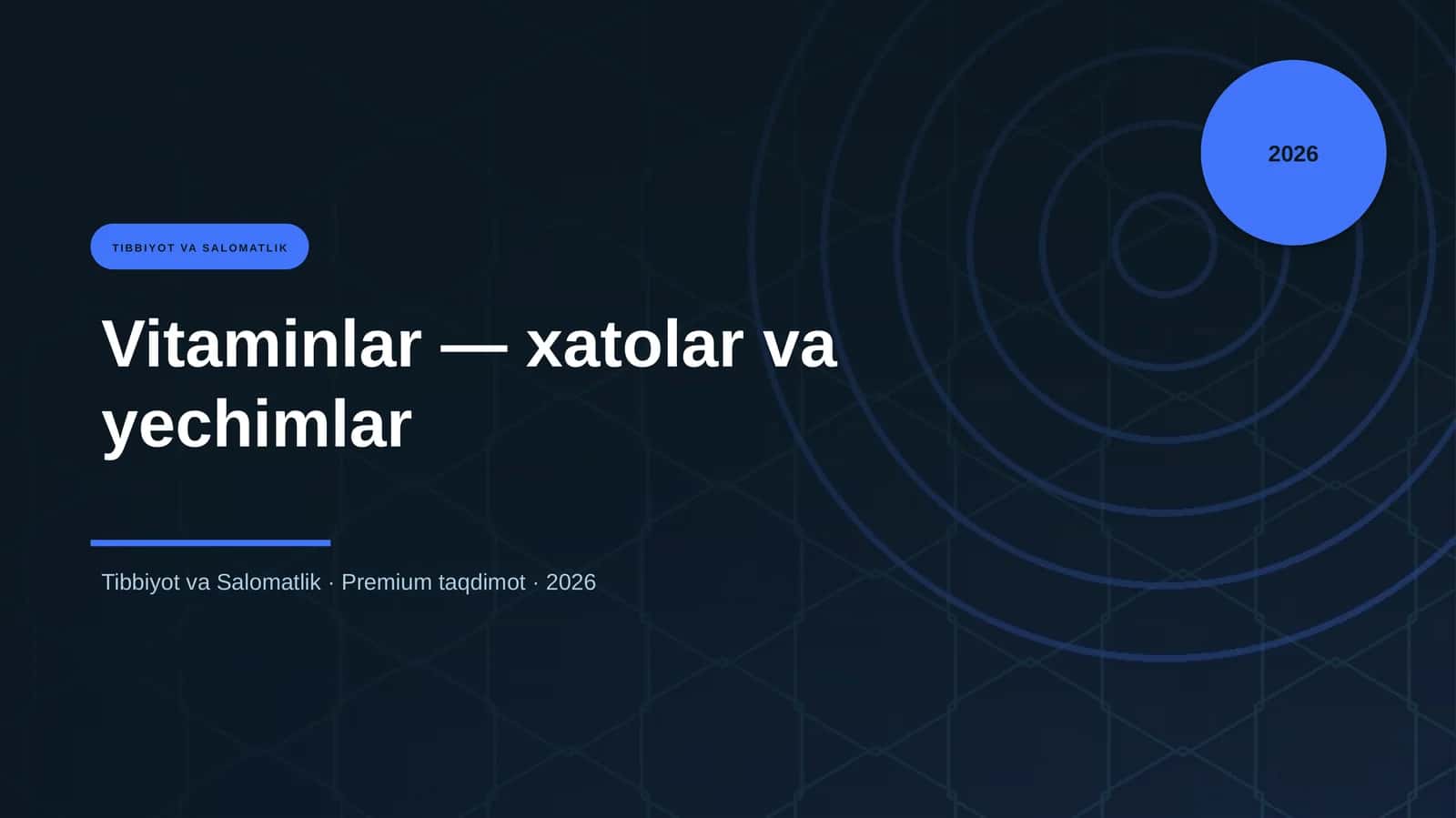 Vitaminlar — xatolar va yechimlar 1