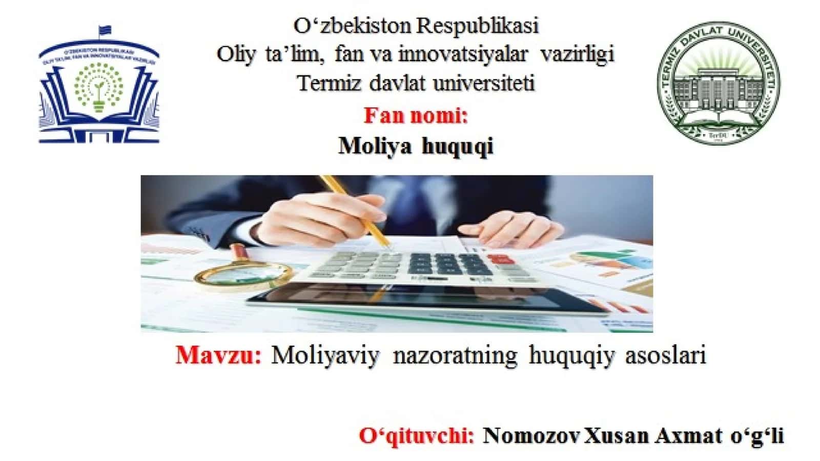 Moliyaviy nazorat 1
