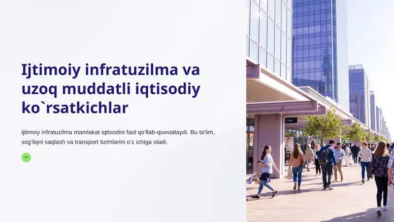 Ijtimoiy infratuzilma va uzoq muddatli iqtisodiy ko`rsatkichlar 1