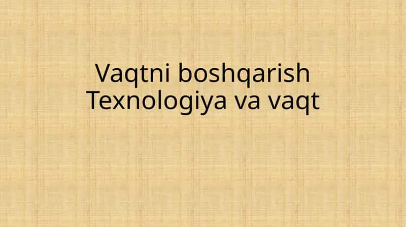 Texnologiya 1