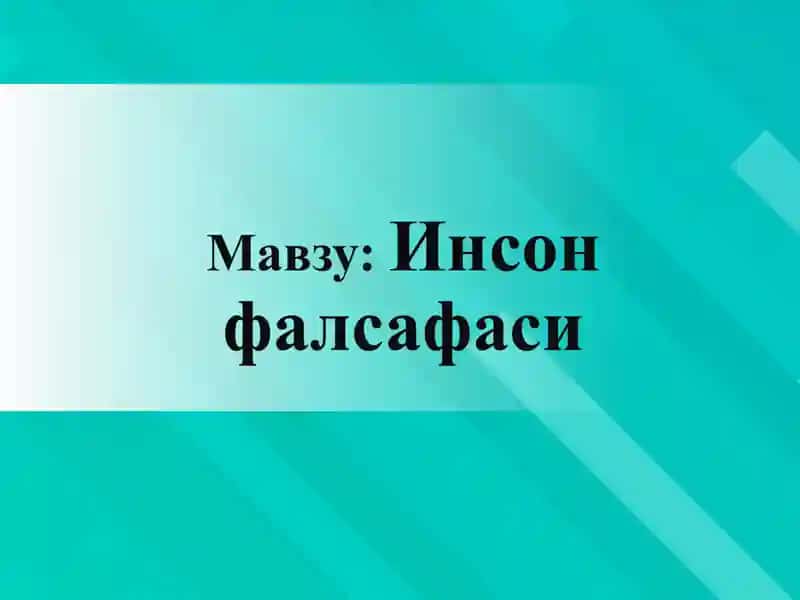 Инсон фаолиятининг таркиби 1