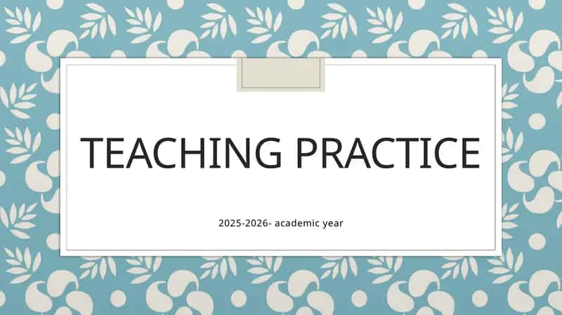 Teaching practice 1