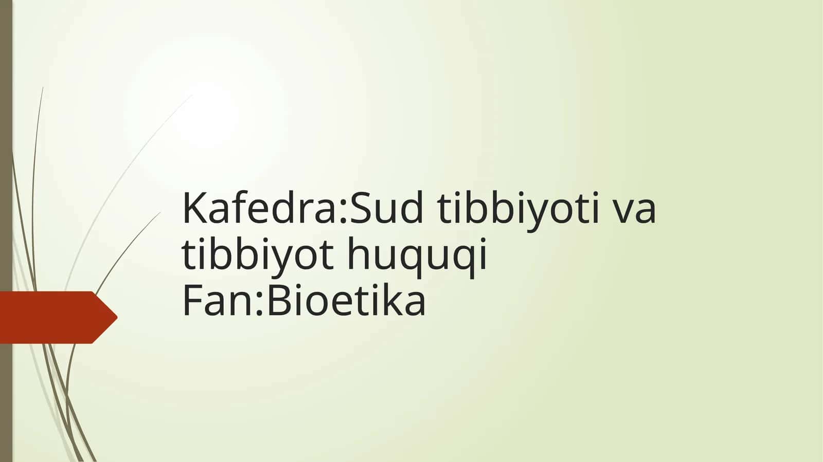 Tibbiyetika 1