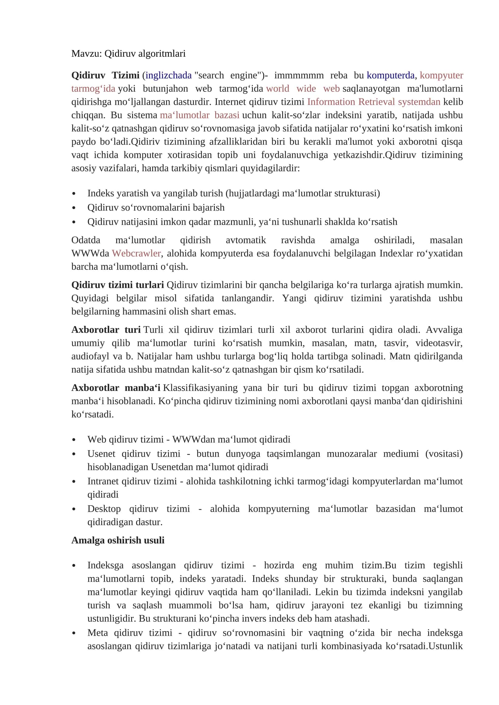 Qidiruv algoritmlari 1