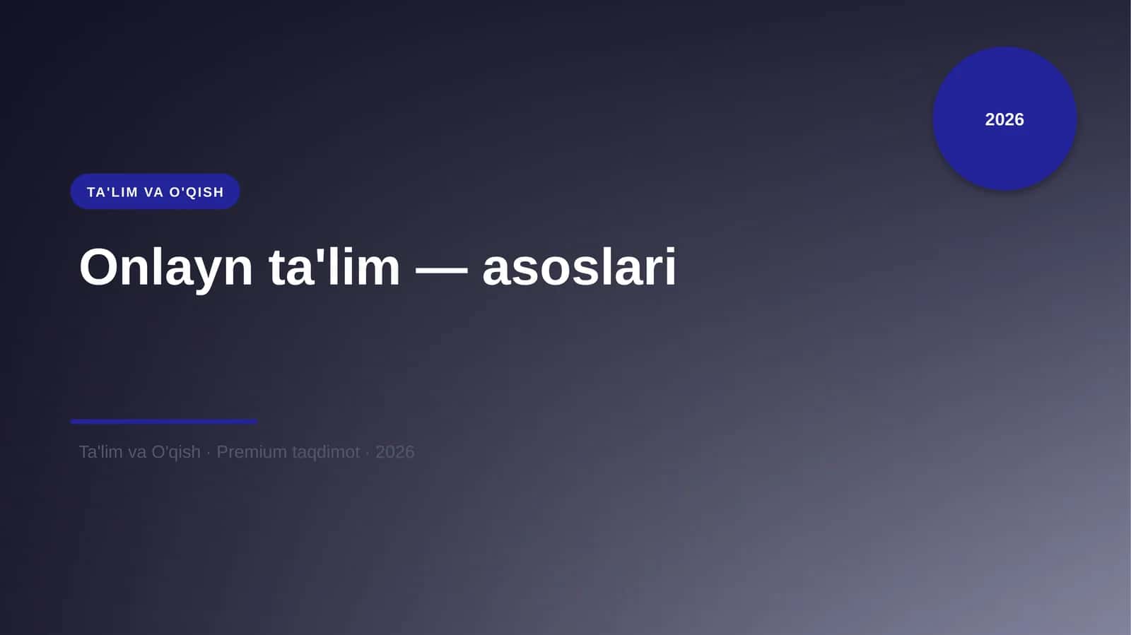 Onlayn ta'lim — asoslari 1