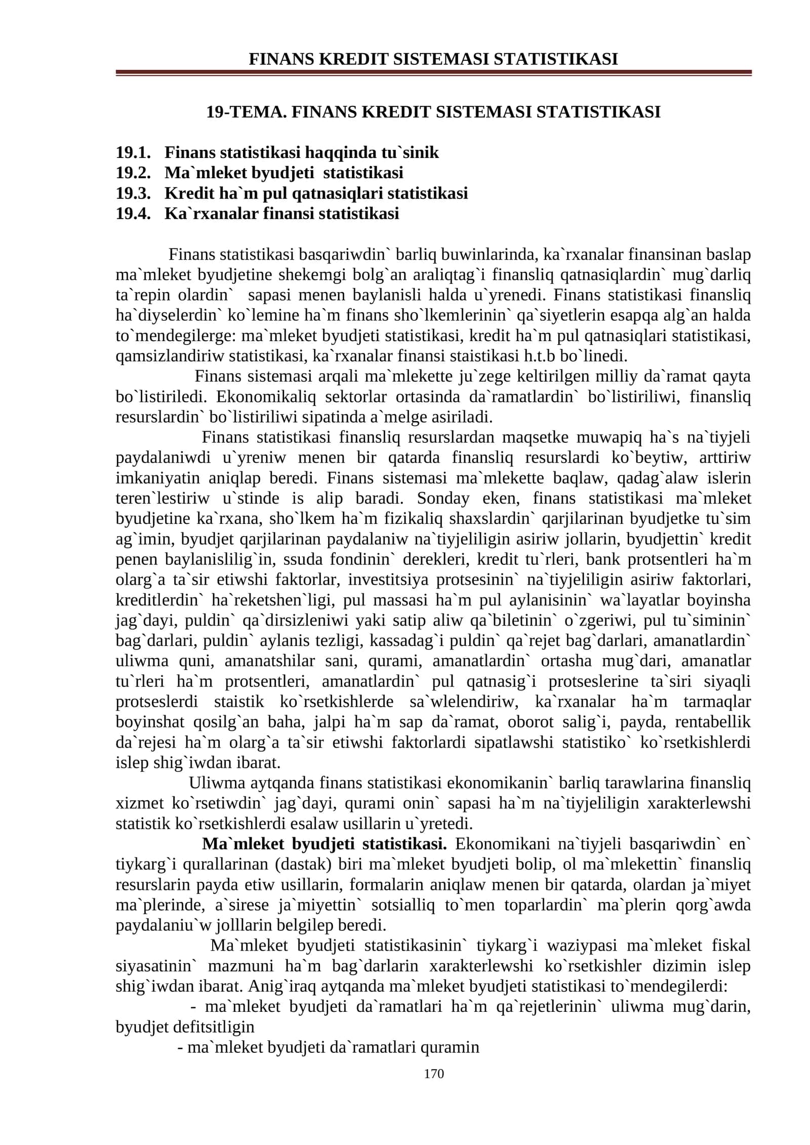 FINANS KREDIT SISTEMASI STATISTIKASI 1