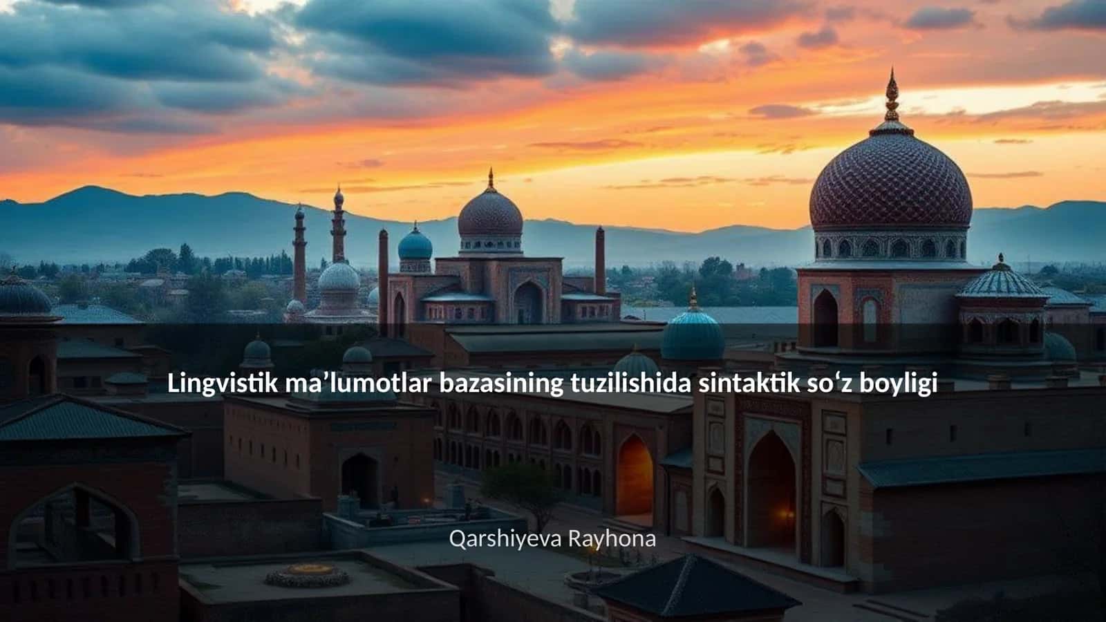 Lingvistik maʼlumotlar bazasining tuzilishida sintaktik soʻz boyligi 1