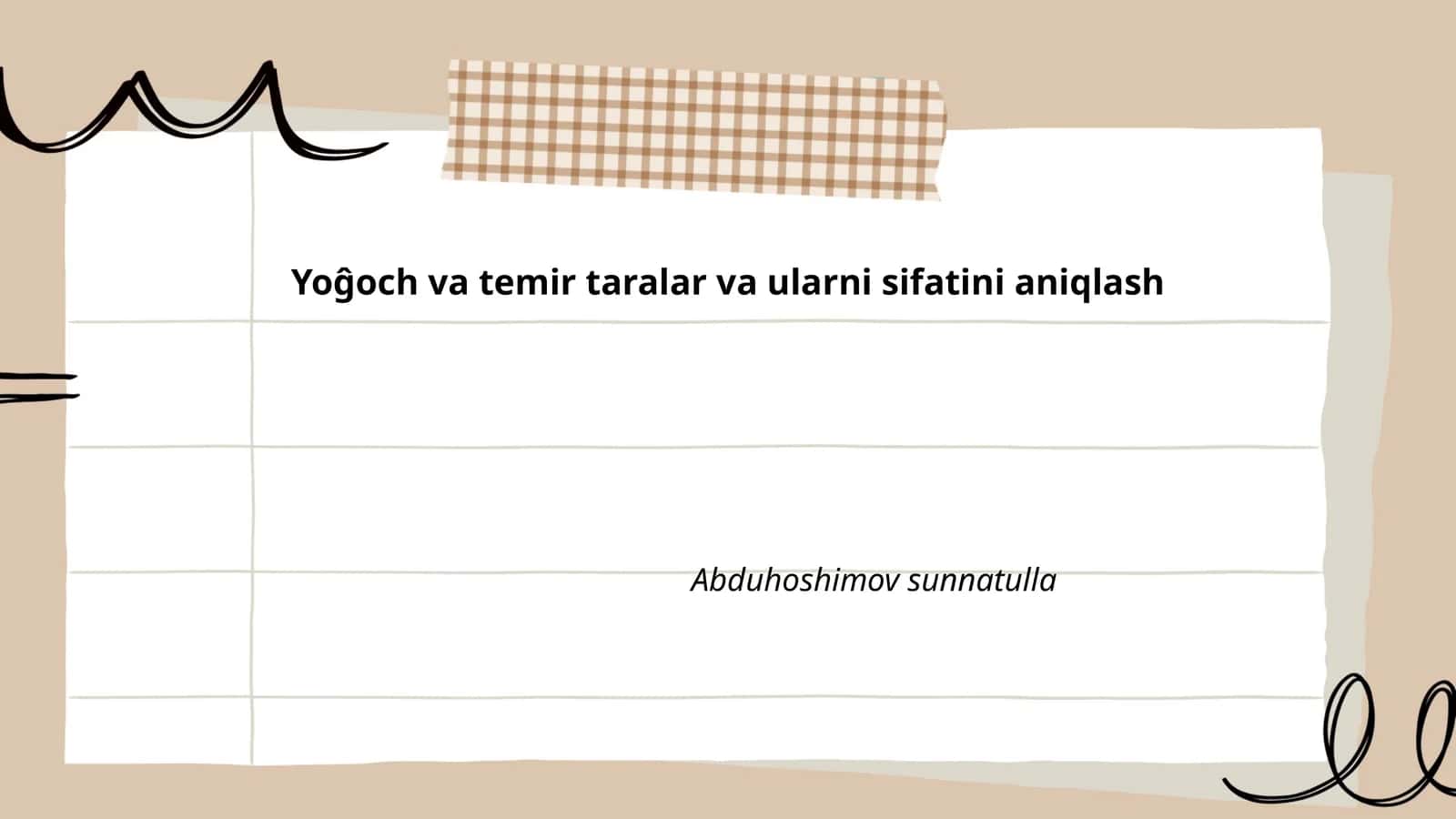 Yoĝoch va temir taralar va ularni sifatini aniqlash Abduhoshimov sunnatulla 1