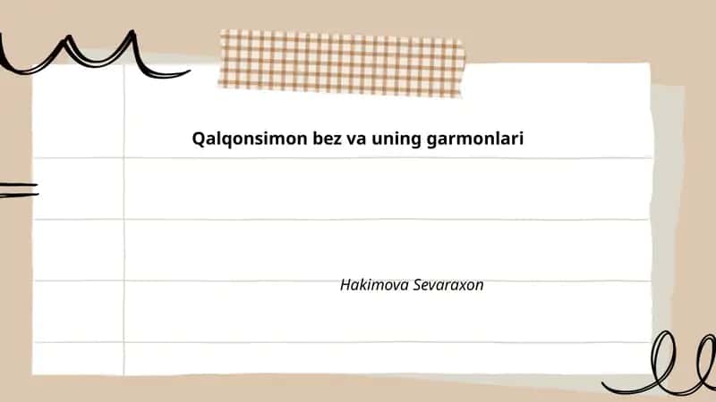 Qalqonsimon bez va uning garmonlari 1
