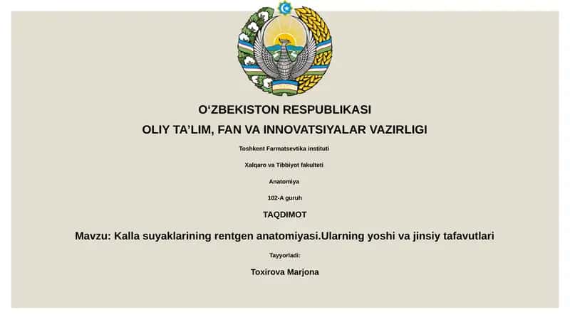 Kalla suyaklarining rentgen anatomiyasi 1