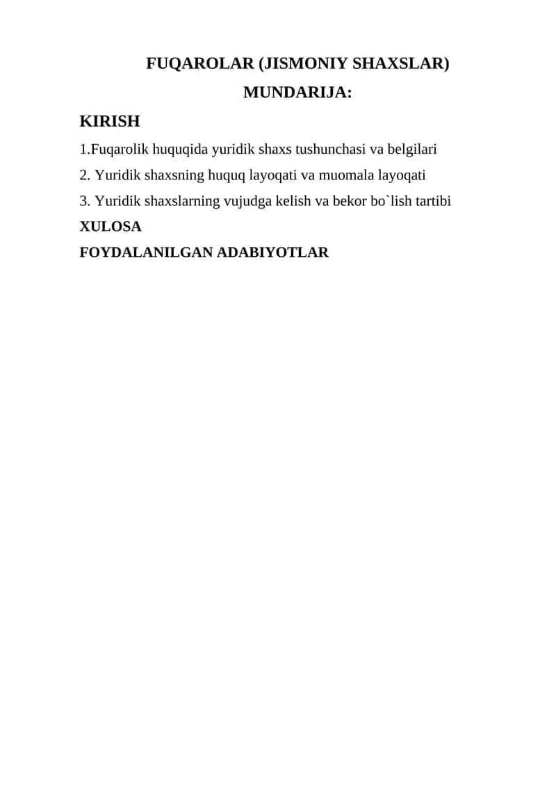 FUQAROLAR (JISMONIY SHAXSLAR) 1