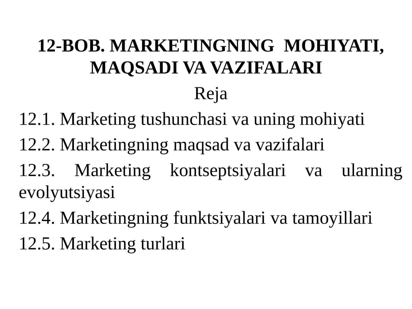 MARKETINGNING MOHIYATI, MAQSADI VA VAZIFALARI 1