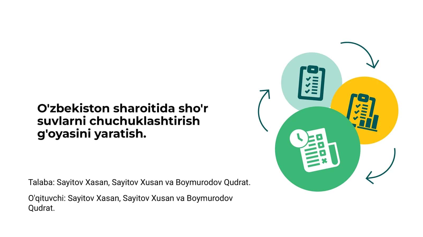 O'zbekiston sharoitida sho'r suvlarni chuchuklashtirish g'oyasini yaratish 1