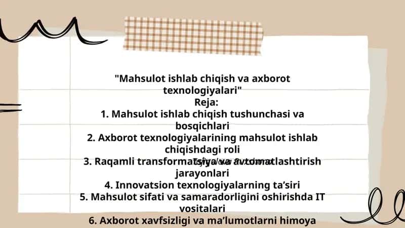 Mahsulot ishlab chiqish va axborot texnologiyalari 1