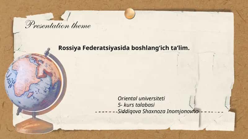 Rossiya Federatsiyasida boshlangʻich taʼlim 1
