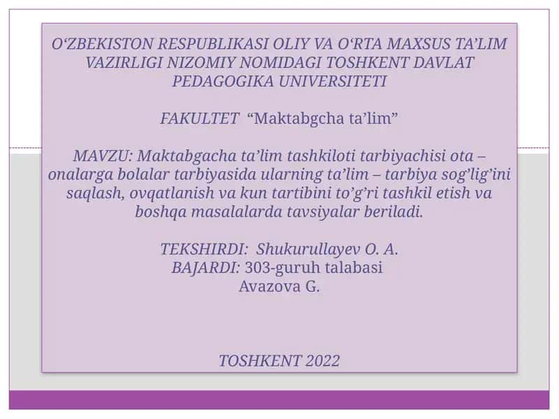 Maktabgacha ta'lim tashkiloti 1
