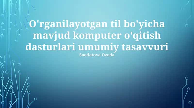 Til O'rganish Dasturlari 1