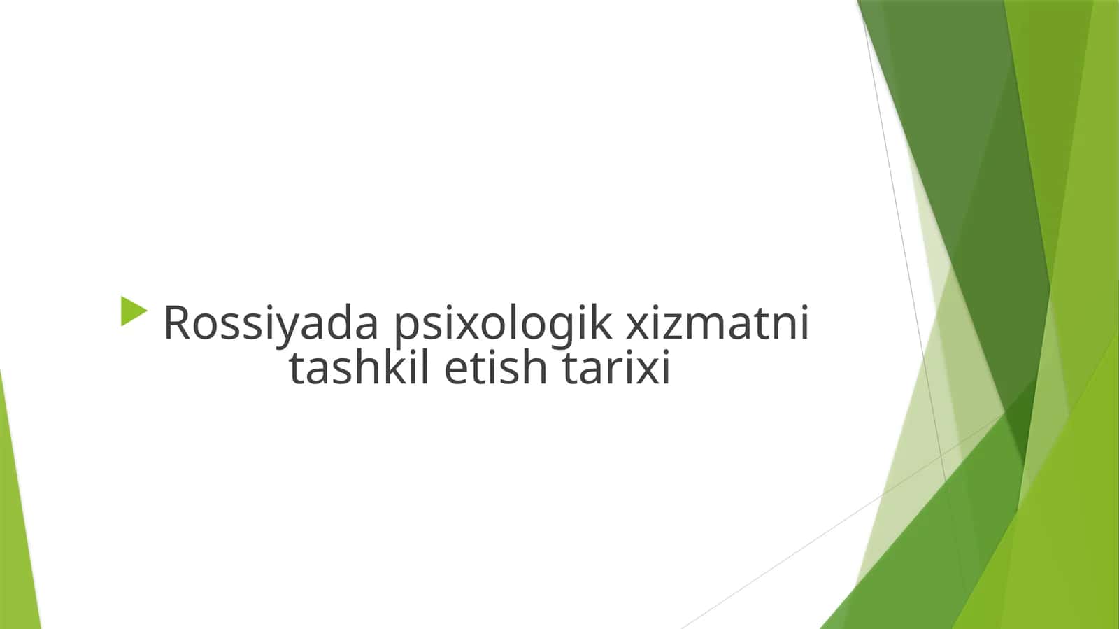 Rossiyada psixologik xizmatni tashkil etish tarixi 1