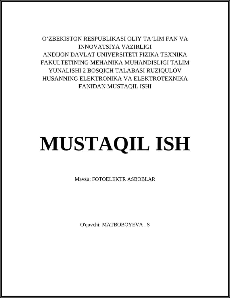 Fotoelektr Asboblar 1