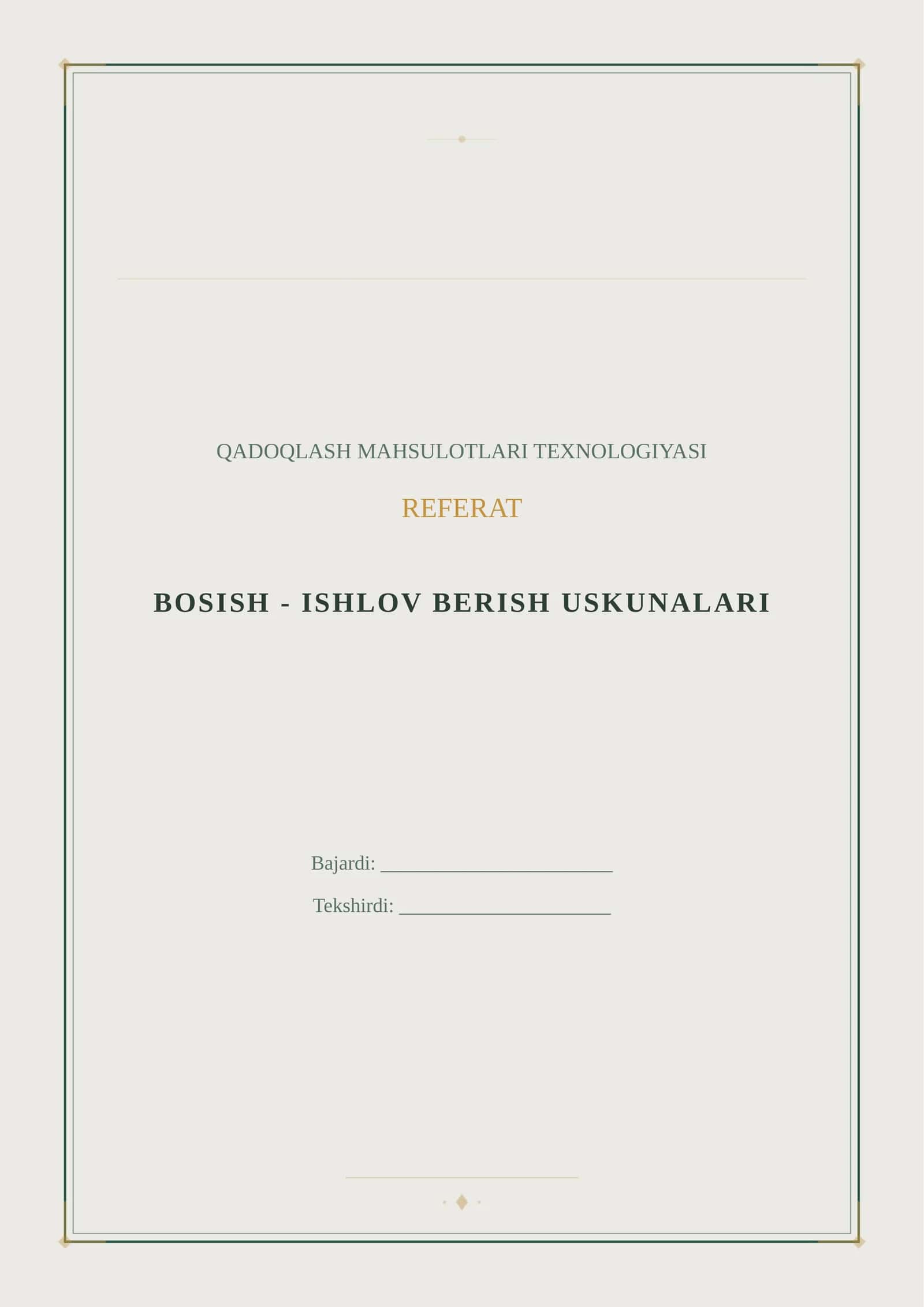 BOSISH - ISHLOV BERISH USKUNALARI 1