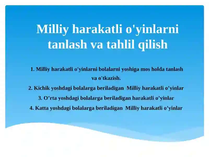 Milliy harakatli o'yinlar