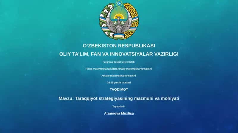 Taraqqiyot strategiyasining mazmuni va mohiyati 1
