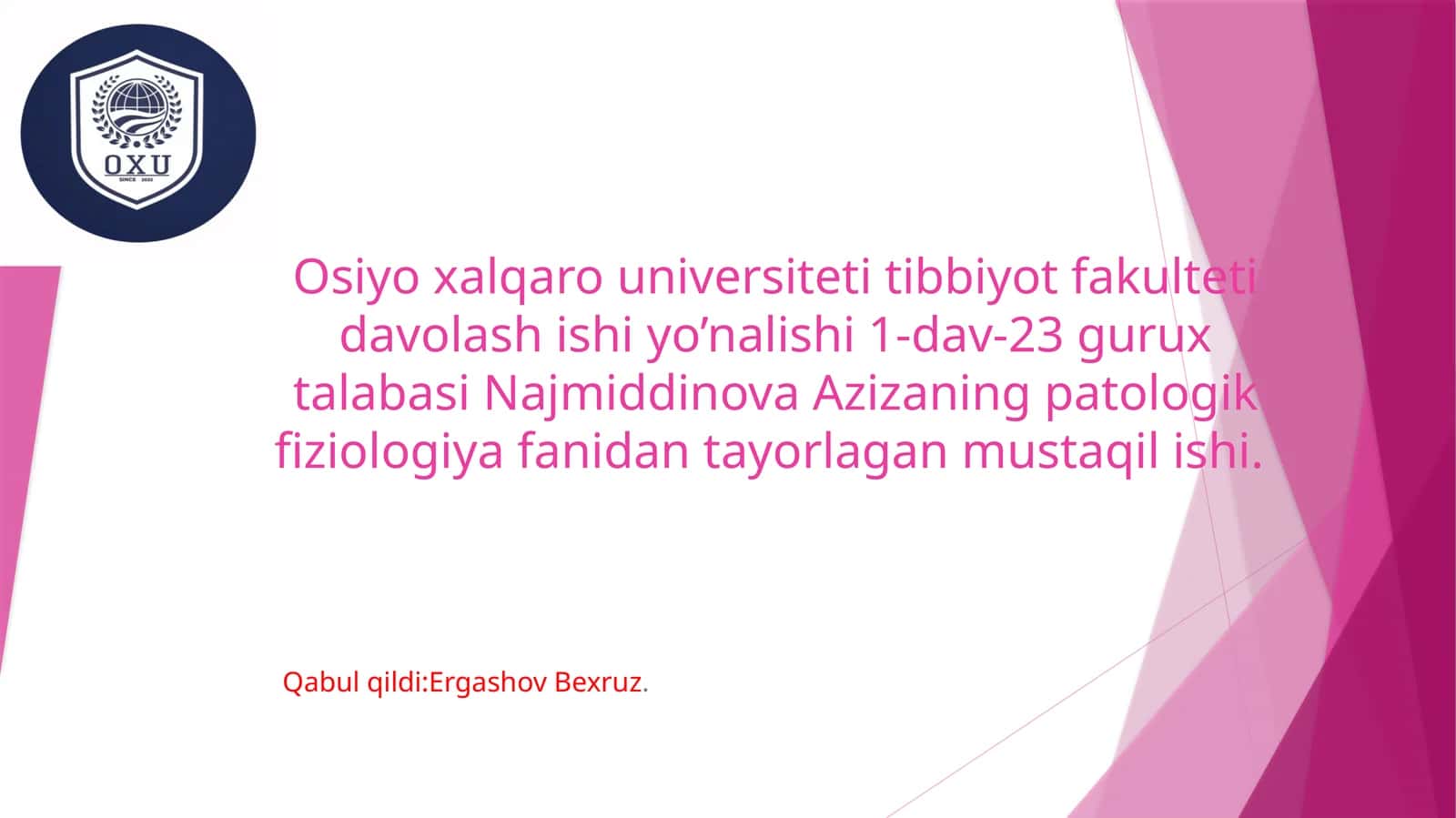 Surunkali yallig‘lanish pathologik fiziologiyasi 1
