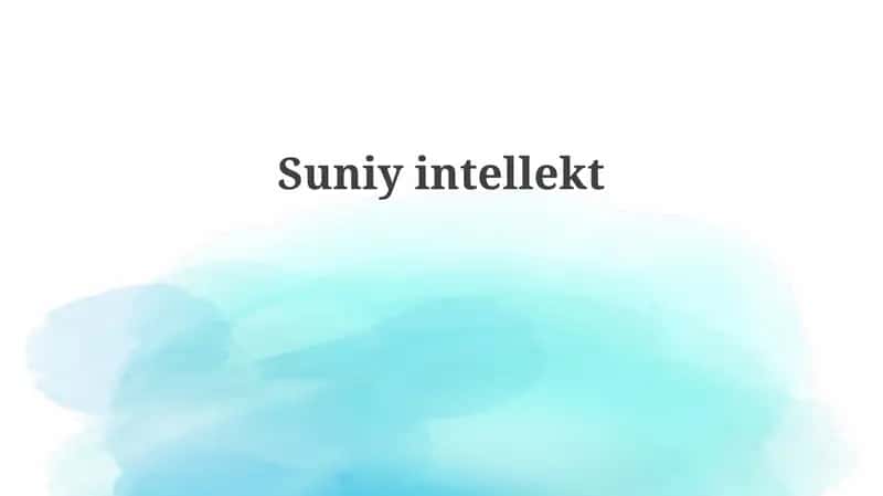 Sun'iy intellekt 1