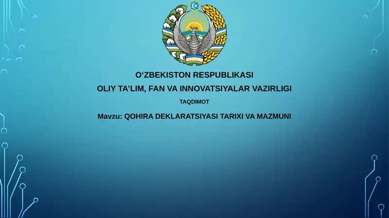 Qohira Deklaratsiyasi 1